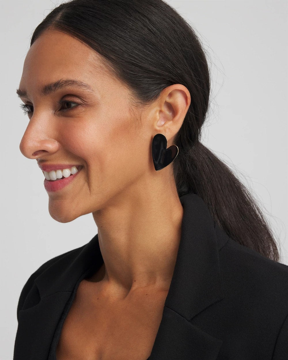 Chico's Black Heart Earrings