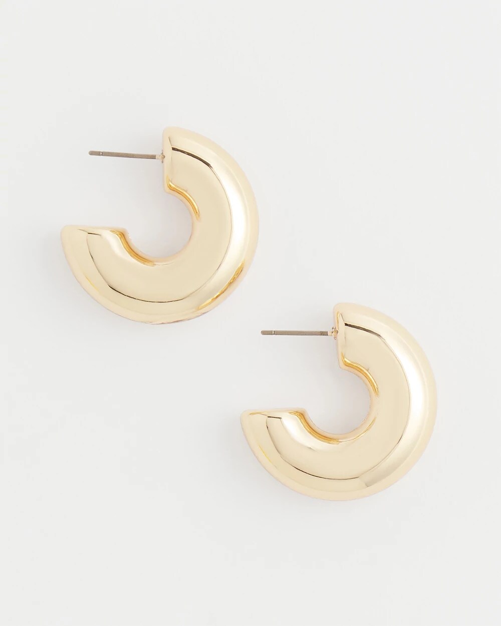 Chico's Gold Puff Hoop Earrings