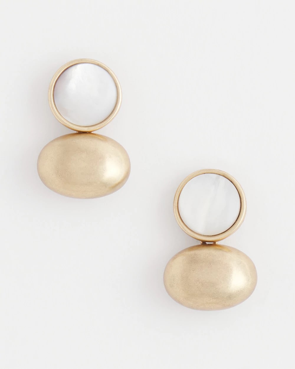 Chico's White & Gold Mini Stud Earrings