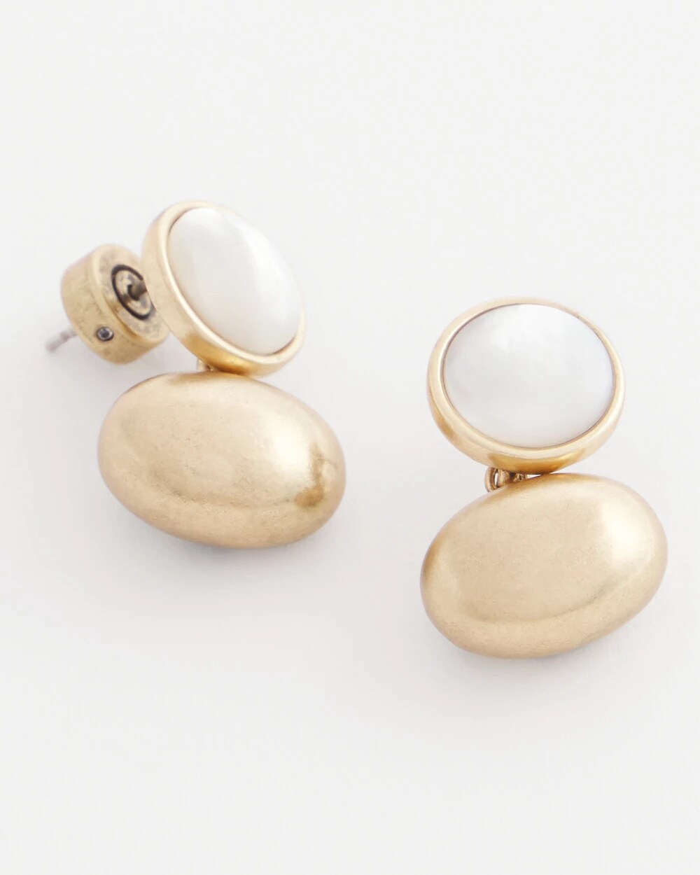 Chico's White & Gold Mini Stud Earrings