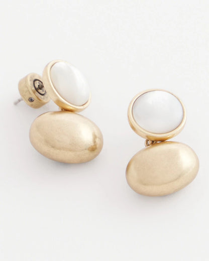 Chico's White & Gold Mini Stud Earrings
