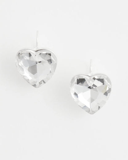 Chico's Crystal Heart Gem Drop Earrings