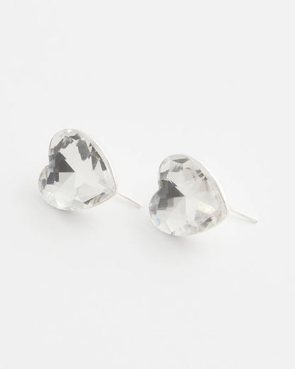 Chico's Crystal Heart Gem Drop Earrings