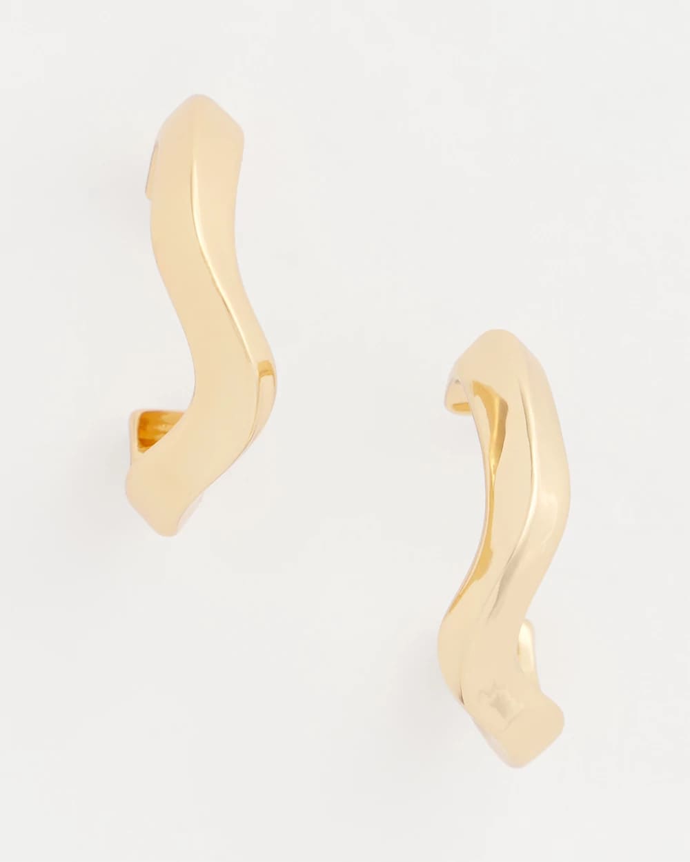 Chico's Gold Wavy Hoop Earrings