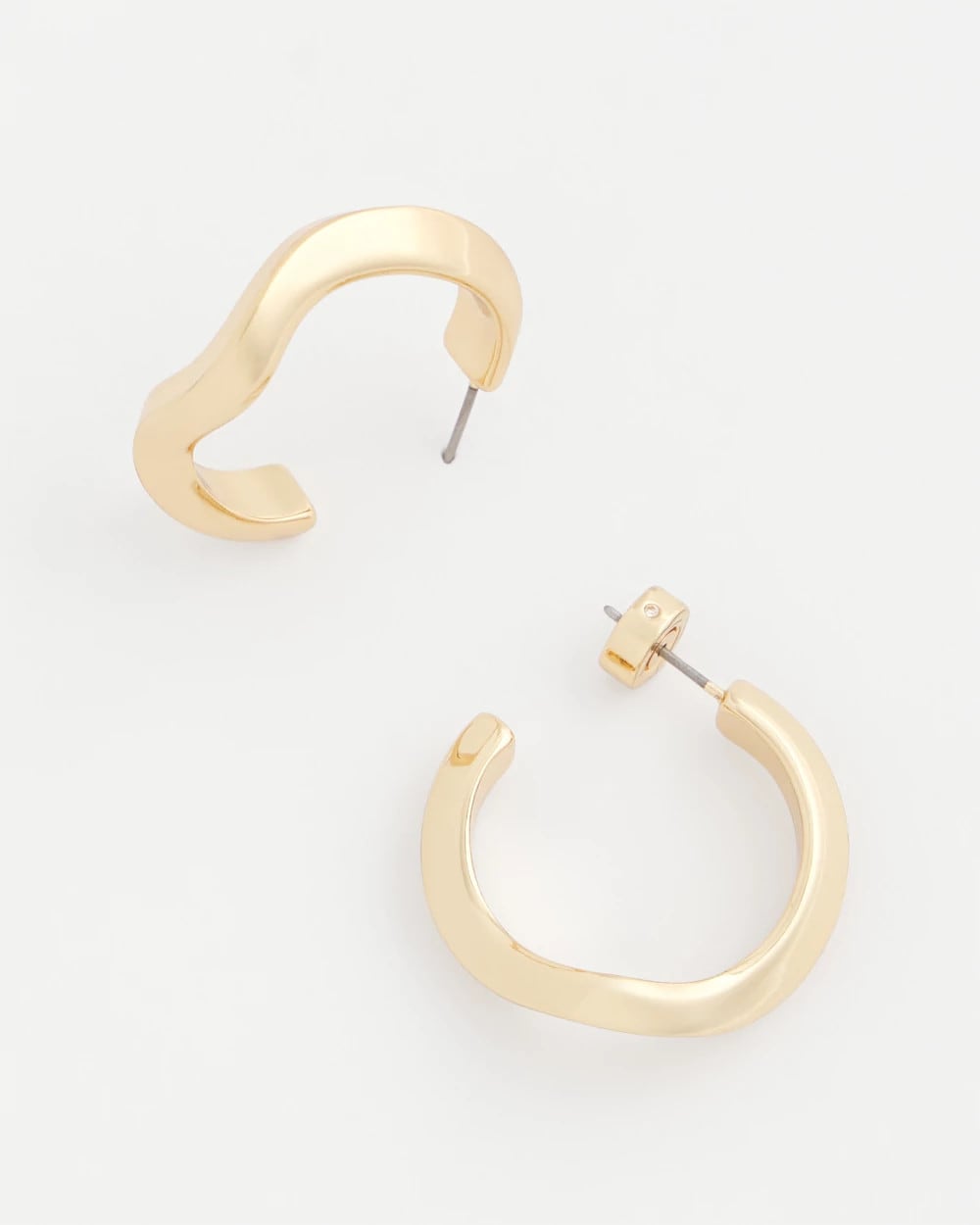 Chico's Gold Wavy Hoop Earrings