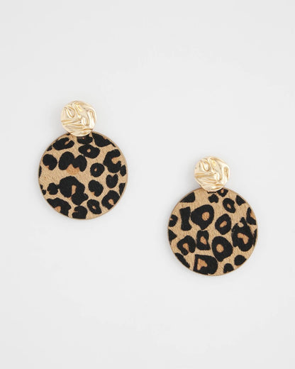 Chico's Round Haircalf Earrings