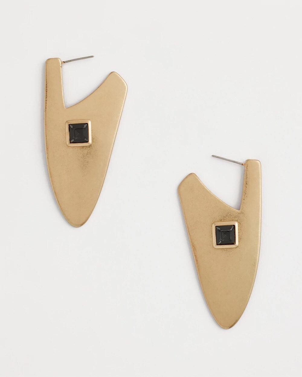 Chico's Gold Triangle Linear Earrings