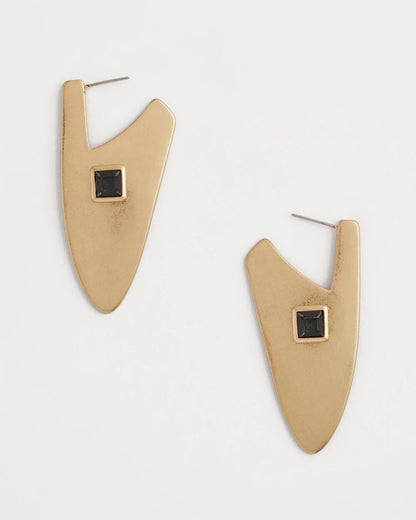 Chico's Gold Triangle Linear Earrings