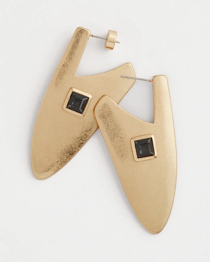 Chico's Gold Triangle Linear Earrings
