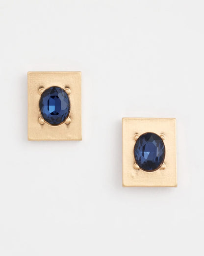 Chico's Blue & Gold Stud Earrings