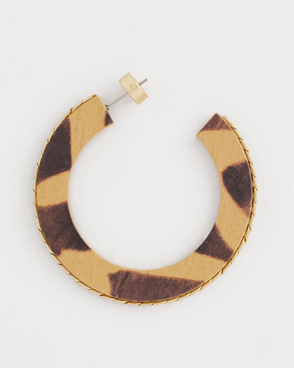 Chico's Animal Wood Hoop Earrings