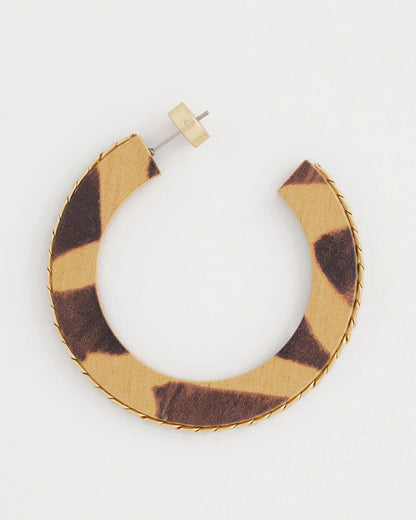 Chico's Animal Wood Hoop Earrings