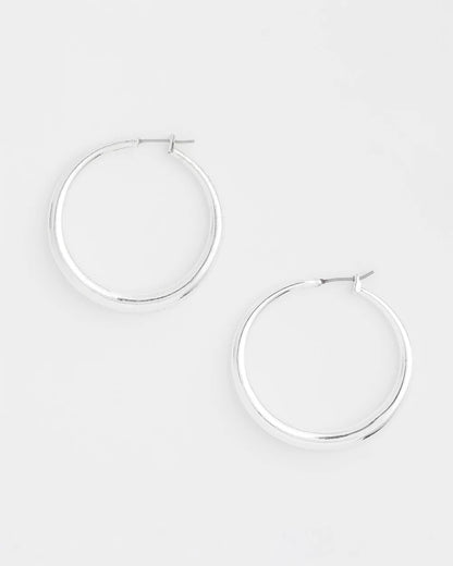 Chico's Cassie Silver-Tone Hoop Earrings
