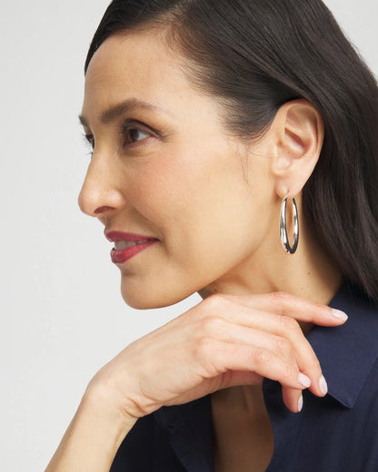 Chico's Cassie Silver-Tone Hoop Earrings