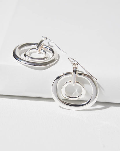 Chico's Silver Tone Drop Pendant Earrings