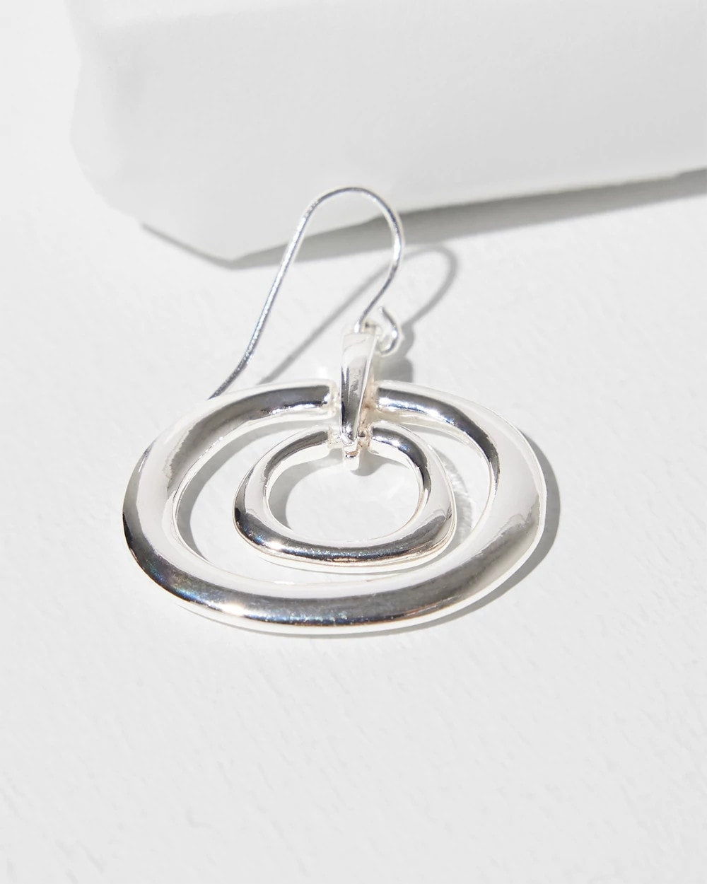 Chico's Silver Tone Drop Pendant Earrings