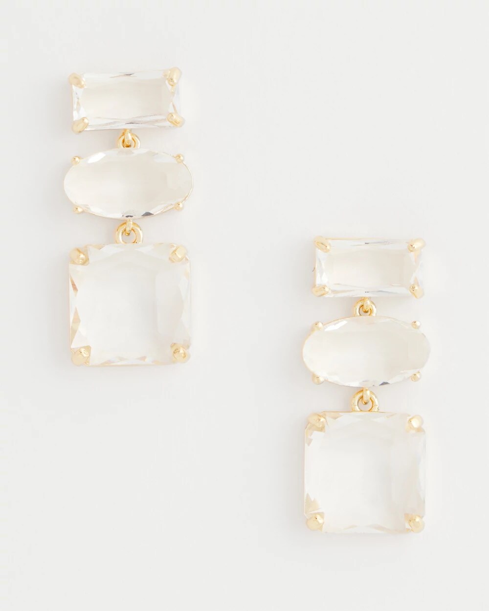 Chico's Neutral Faceted Drop Earrings