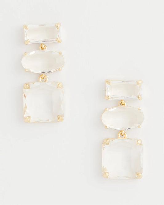 Chico's Neutral Faceted Drop Earrings