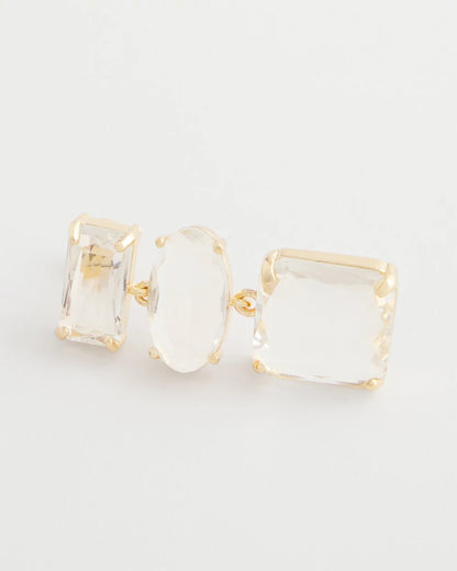 Chico's Neutral Faceted Drop Earrings