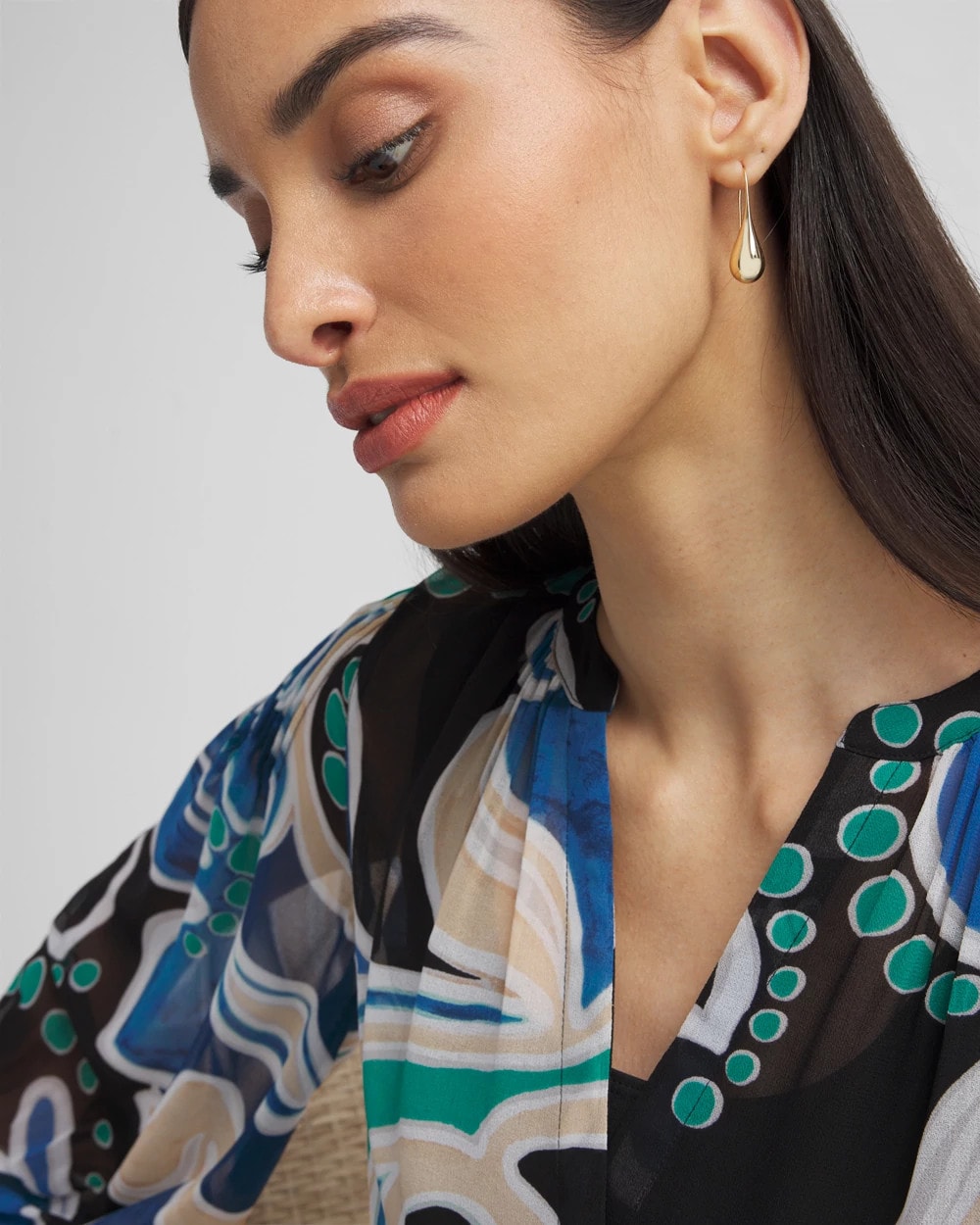 Chico's No Droop™ Gold Tone Teardrop Threader Earrings