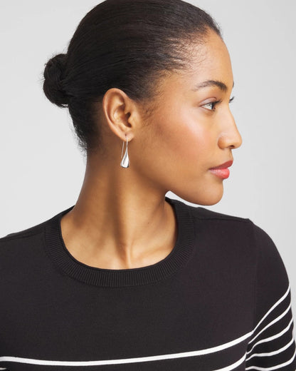 Chico's No Droop™ Silver Tone Teardrop Threader Earrings