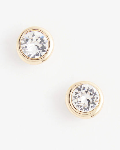 Chico's Gold Tone Crystal Stud Earrings