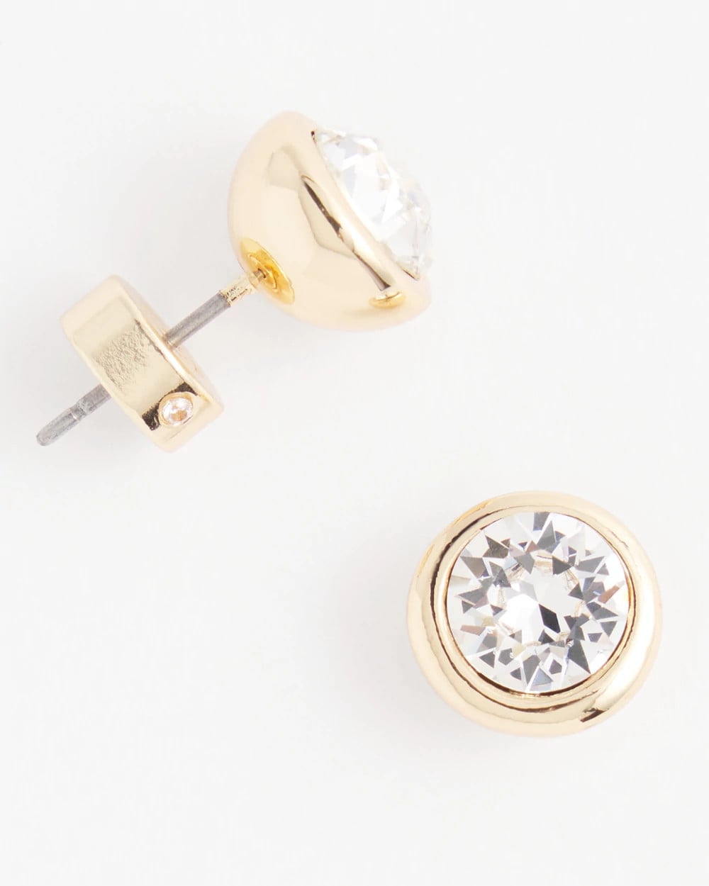 Chico's Gold Tone Crystal Stud Earrings