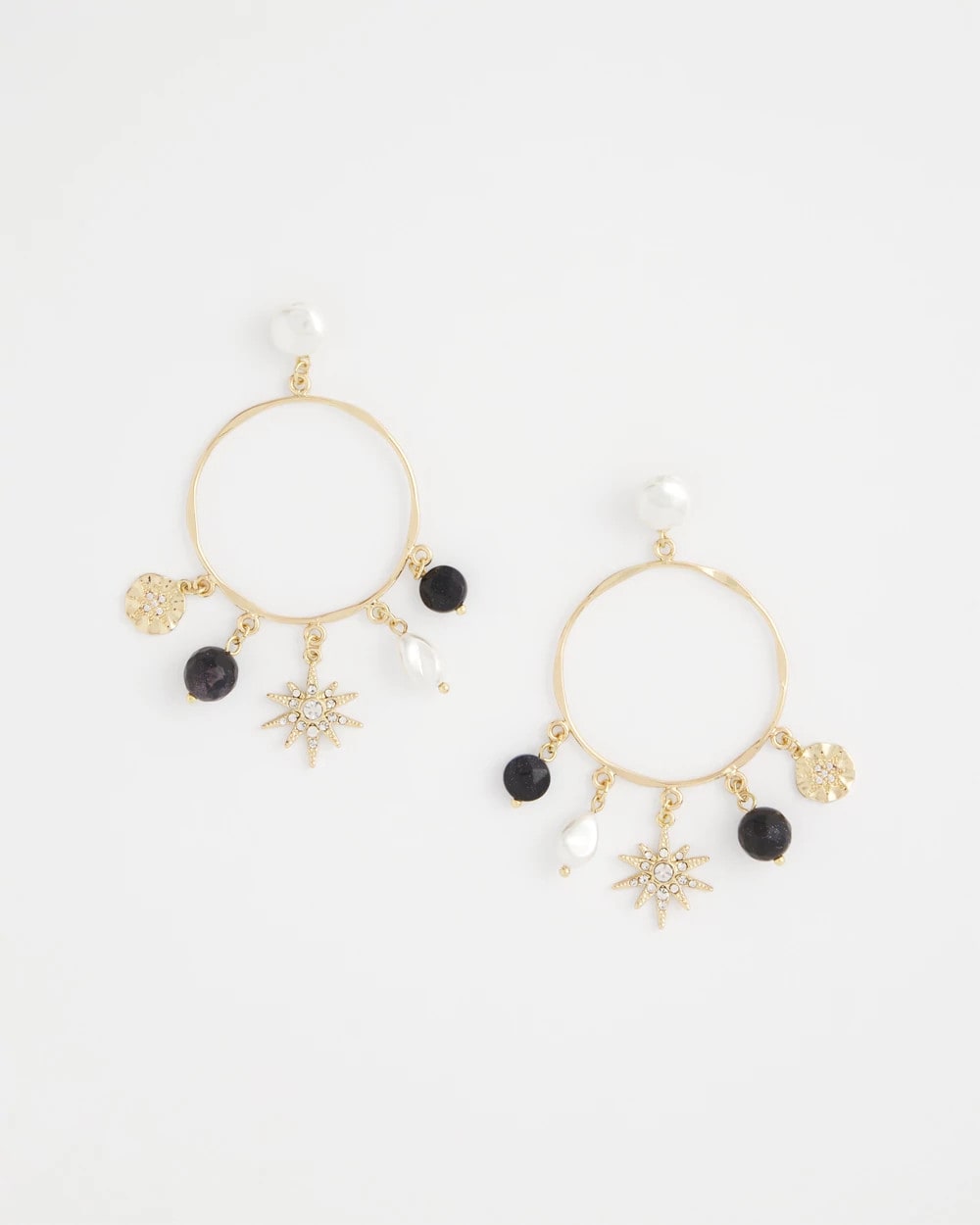 Chico's Starry Night Charm Hoop Earrings