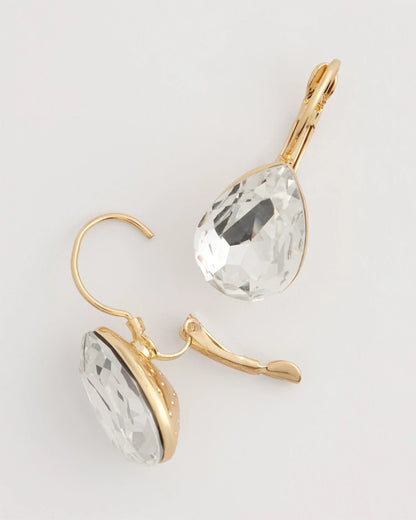Chico's Crystal Gem Teardrop Earrings