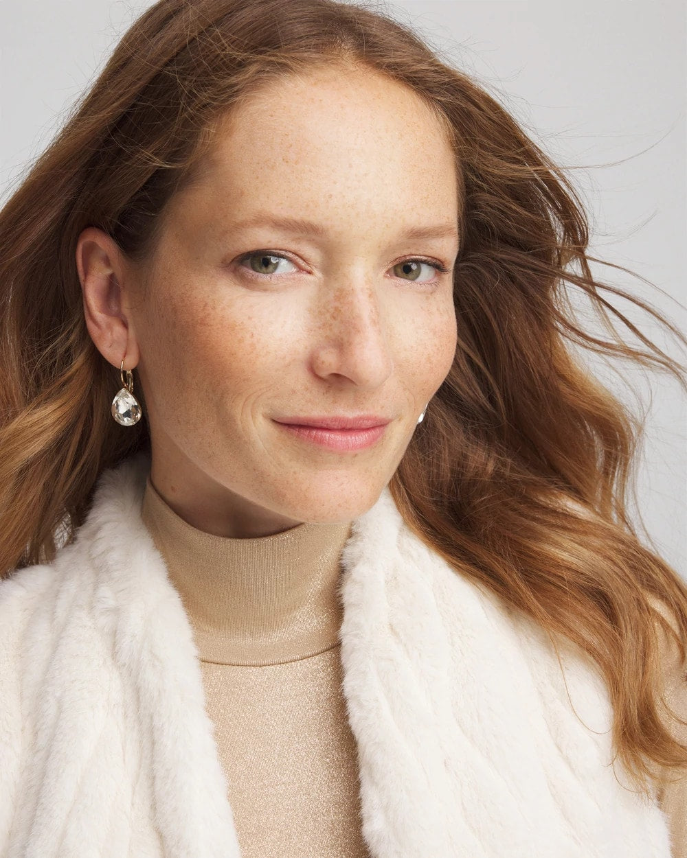 Chico's Crystal Gem Teardrop Earrings