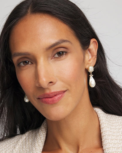 Chico's Faux Pearl Drop Earrings
