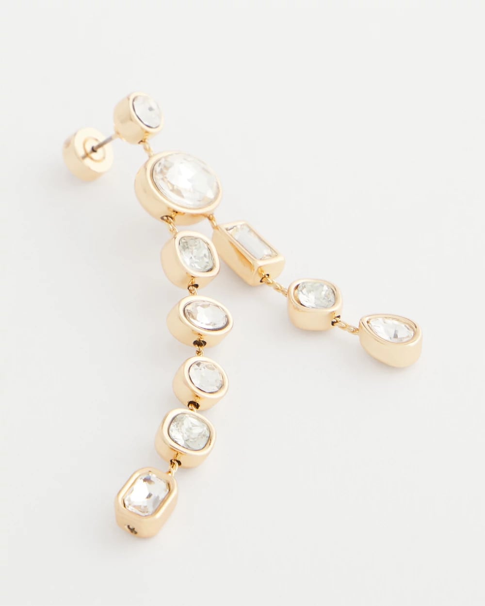 Chico's Bezel Set Linear Goldtone Earrings