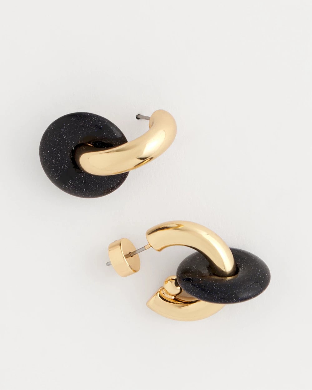 Chico's Sparkle Blue Disc Hoop Earrings