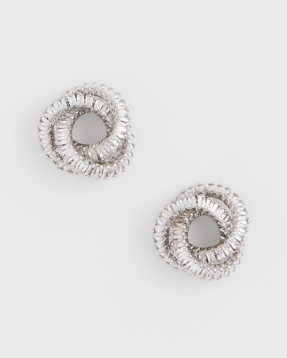 Chico's Silvertone Twisted Stud Earrings
