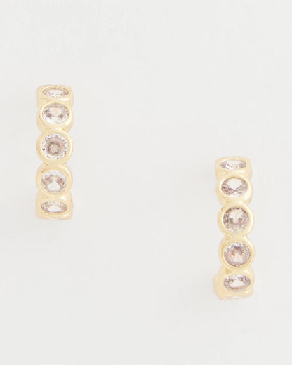 Chico's Goldtone Crystal Mini Hoop Earrings