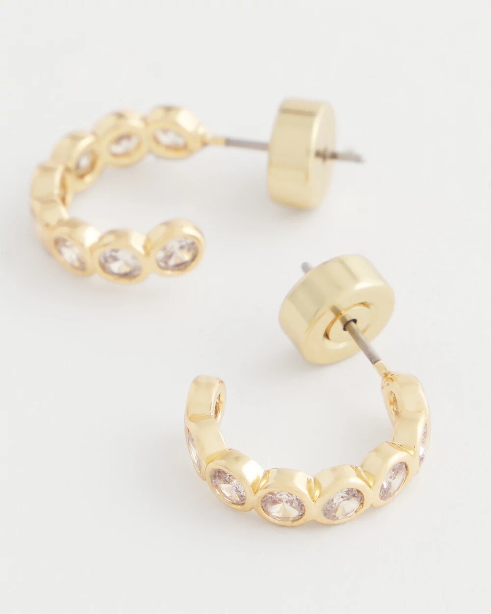 Chico's Goldtone Crystal Mini Hoop Earrings