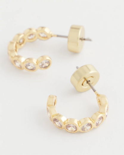 Chico's Goldtone Crystal Mini Hoop Earrings