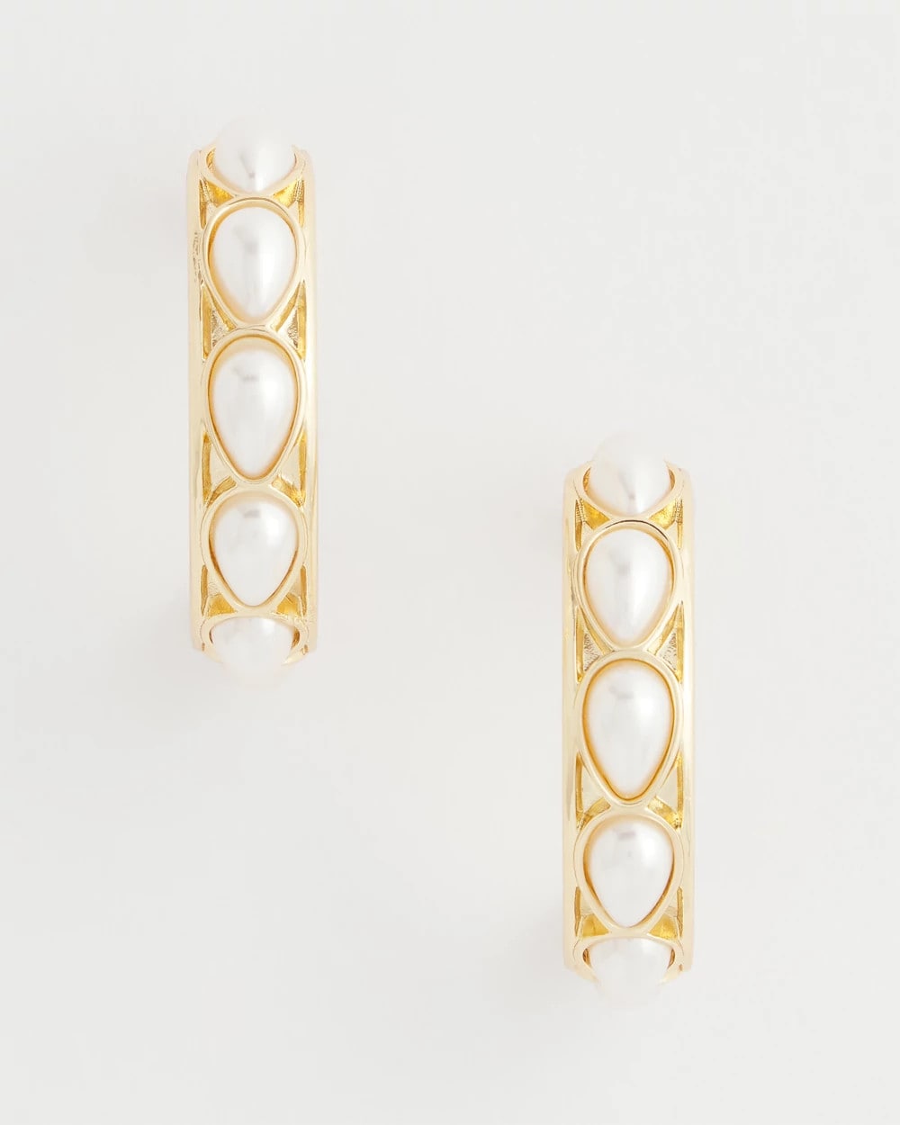 Chico's No Droop® Faux Pearl Hoop Earrings