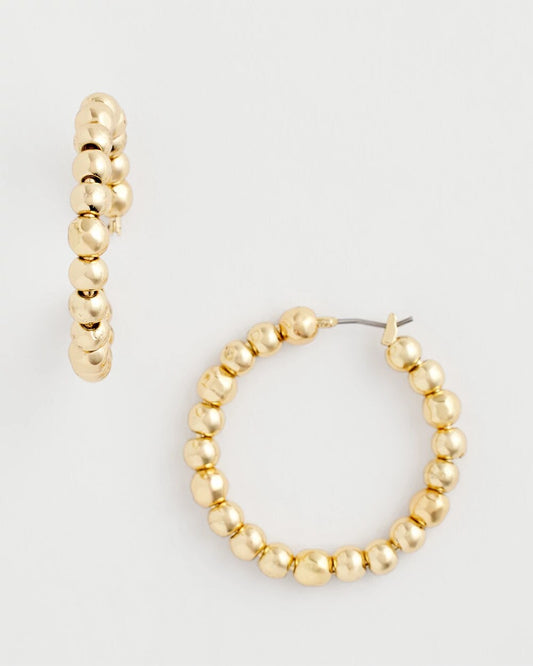 Chico's No Droop® Golden Beaded Hoop Earrings