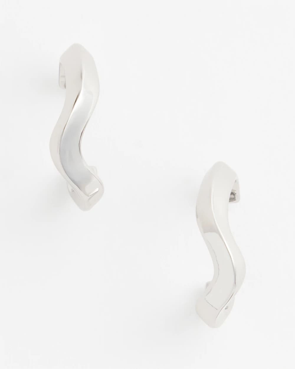 Chico's Silver Wavy Hoop Earrings