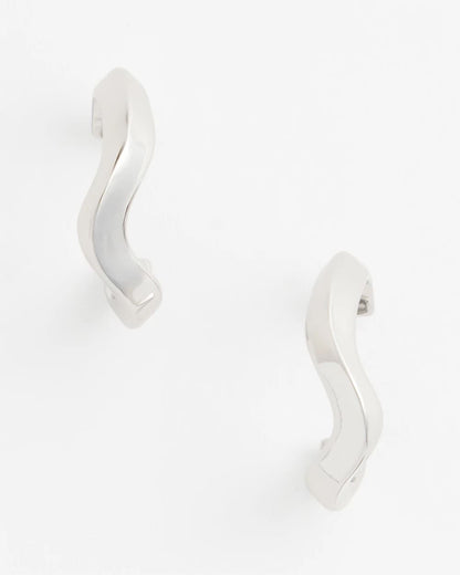 Chico's Silver Wavy Hoop Earrings