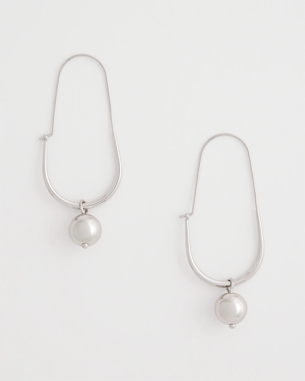 Chico's Silver Bead Threader Earrings