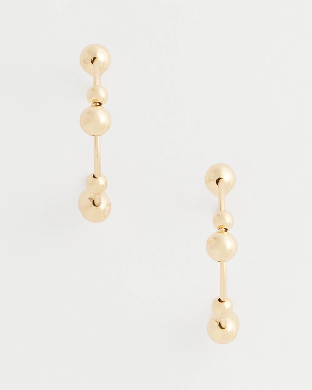 Chico's Goldtone Beaded Hoop Earrings