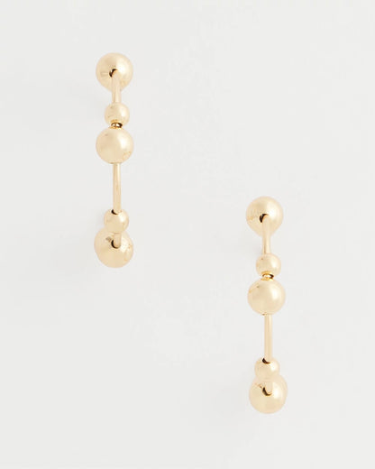 Chico's Goldtone Beaded Hoop Earrings