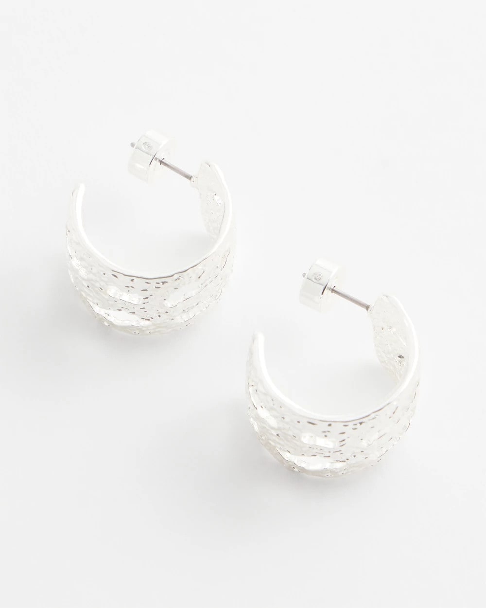 Chico's No Droop® Cutout Silvertone Hoop Earrings