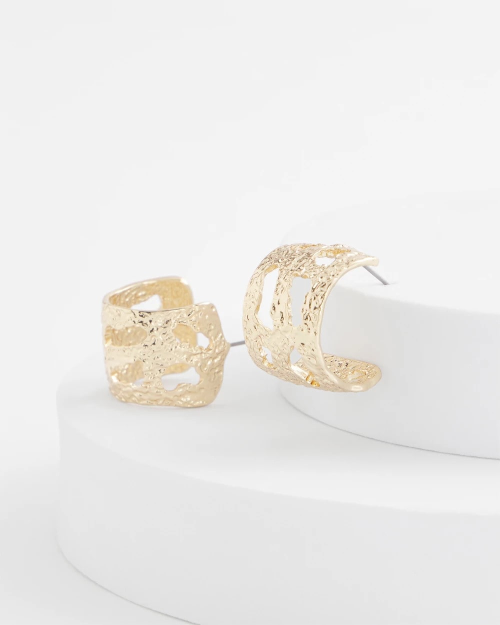 Chico's No Droop® Cutout Goldtone Hoop Earrings
