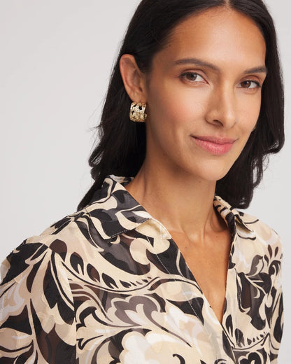 Chico's No Droop® Cutout Goldtone Hoop Earrings