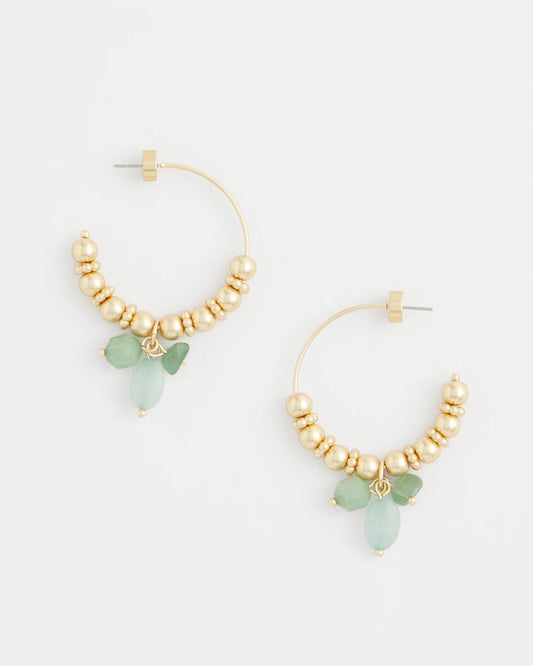 Chico's No Droop® Gem Beaded Hoop Earrings
