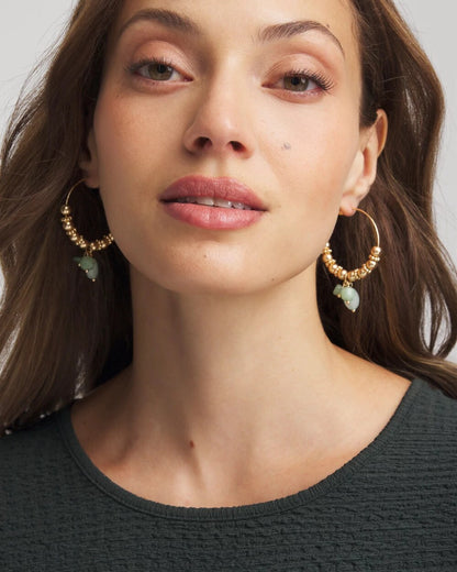 Chico's No Droop® Gem Beaded Hoop Earrings