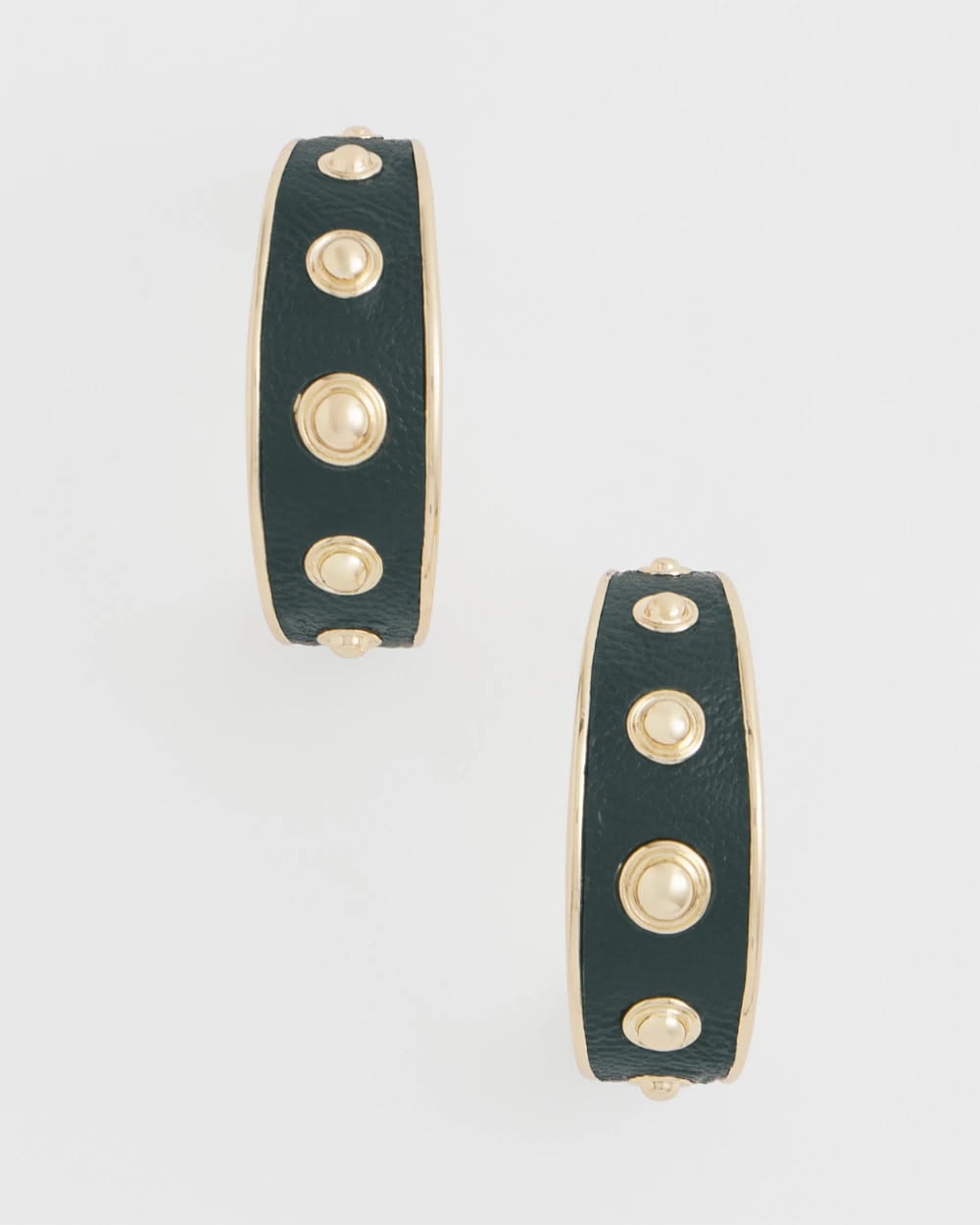 Chico's No Droop® Green & Gold Hoop Earrings